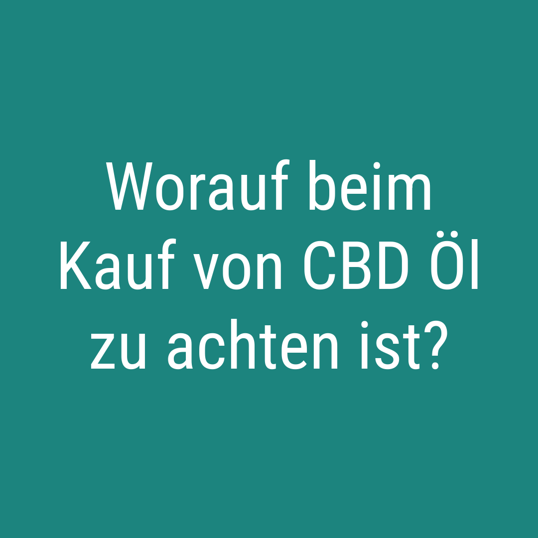 Worauf beim Kauf von CBD Öl zu achten ist